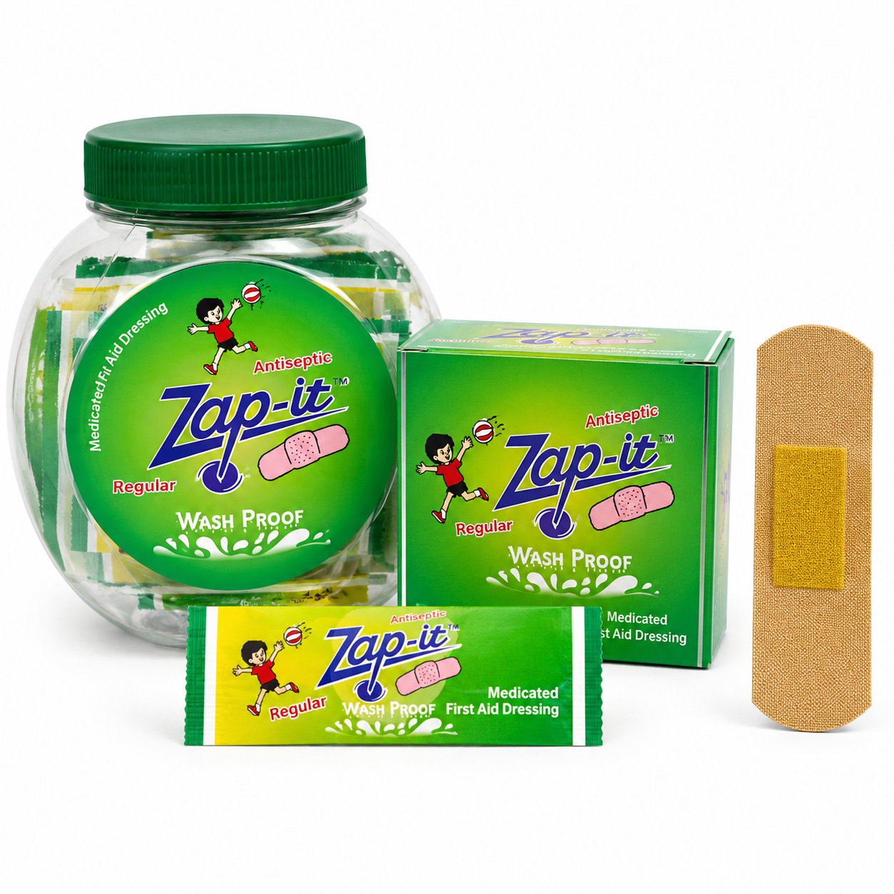 Zap-it Antiseptic Wash Proof Medicated First Aid Dressing
